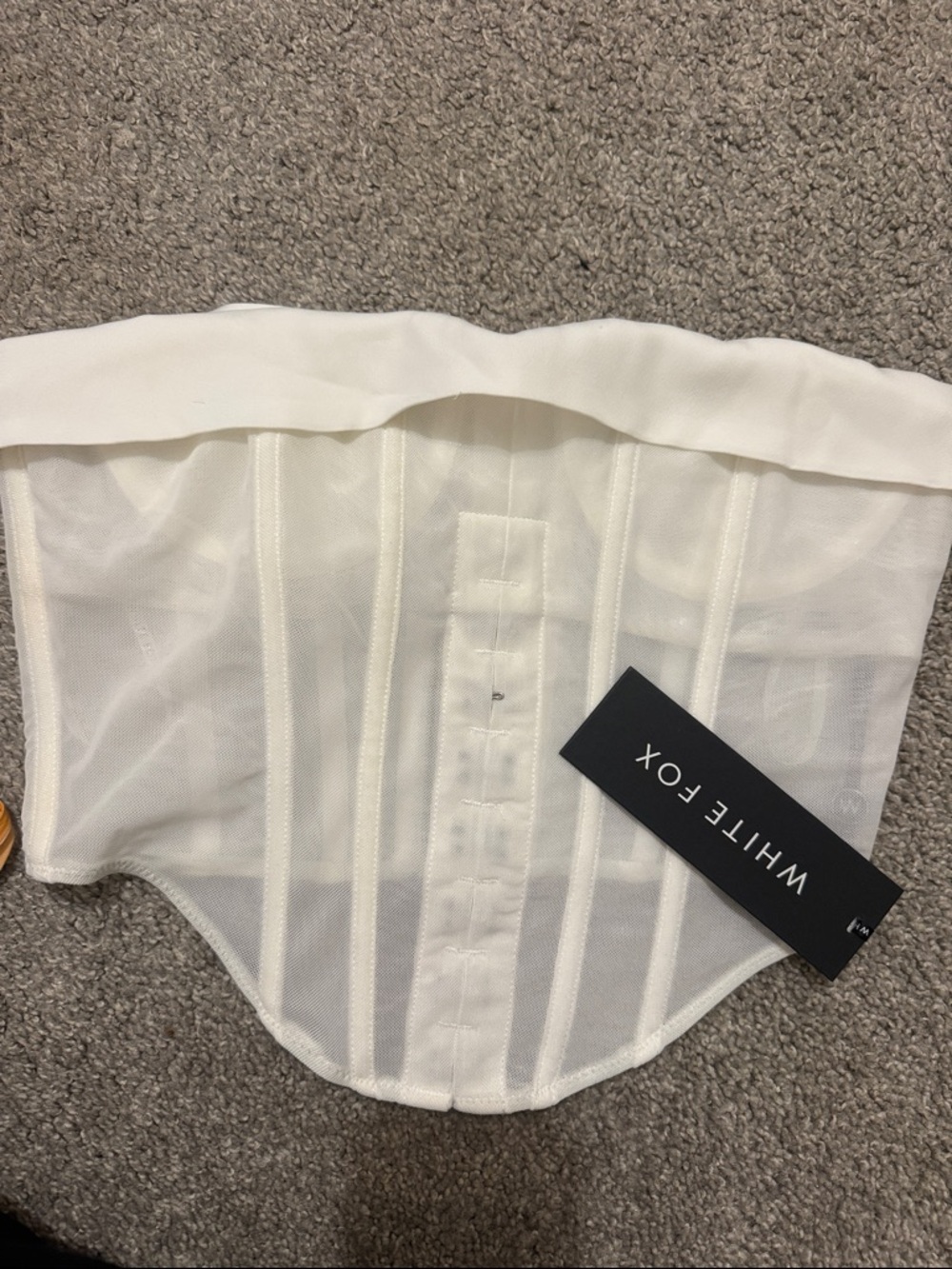 White Fox Boutique White Mesh Boned Corset Top